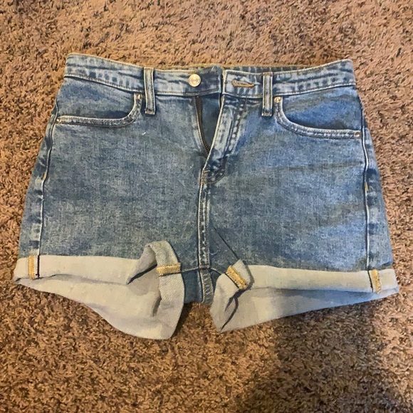 Medium wash denim shorts